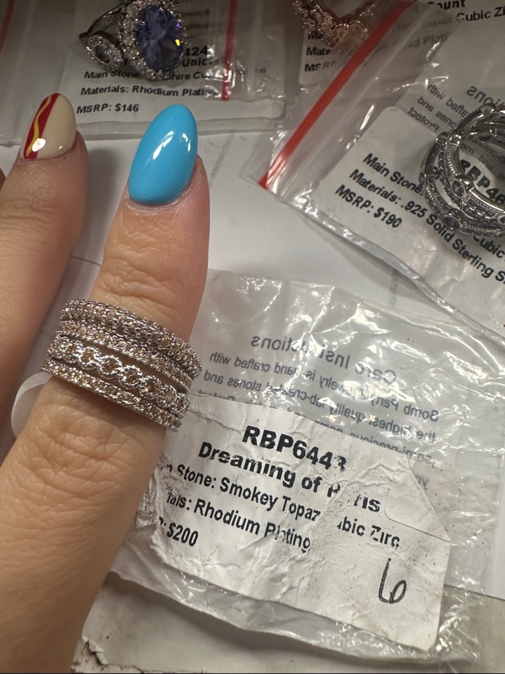 Smoky topaz dreaming of Paris stacking rings